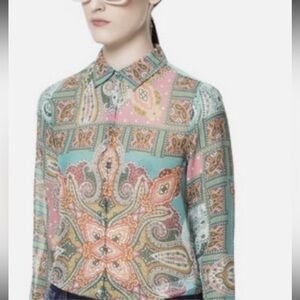 Zara Multicolor Paisley Women's Blouse size Small